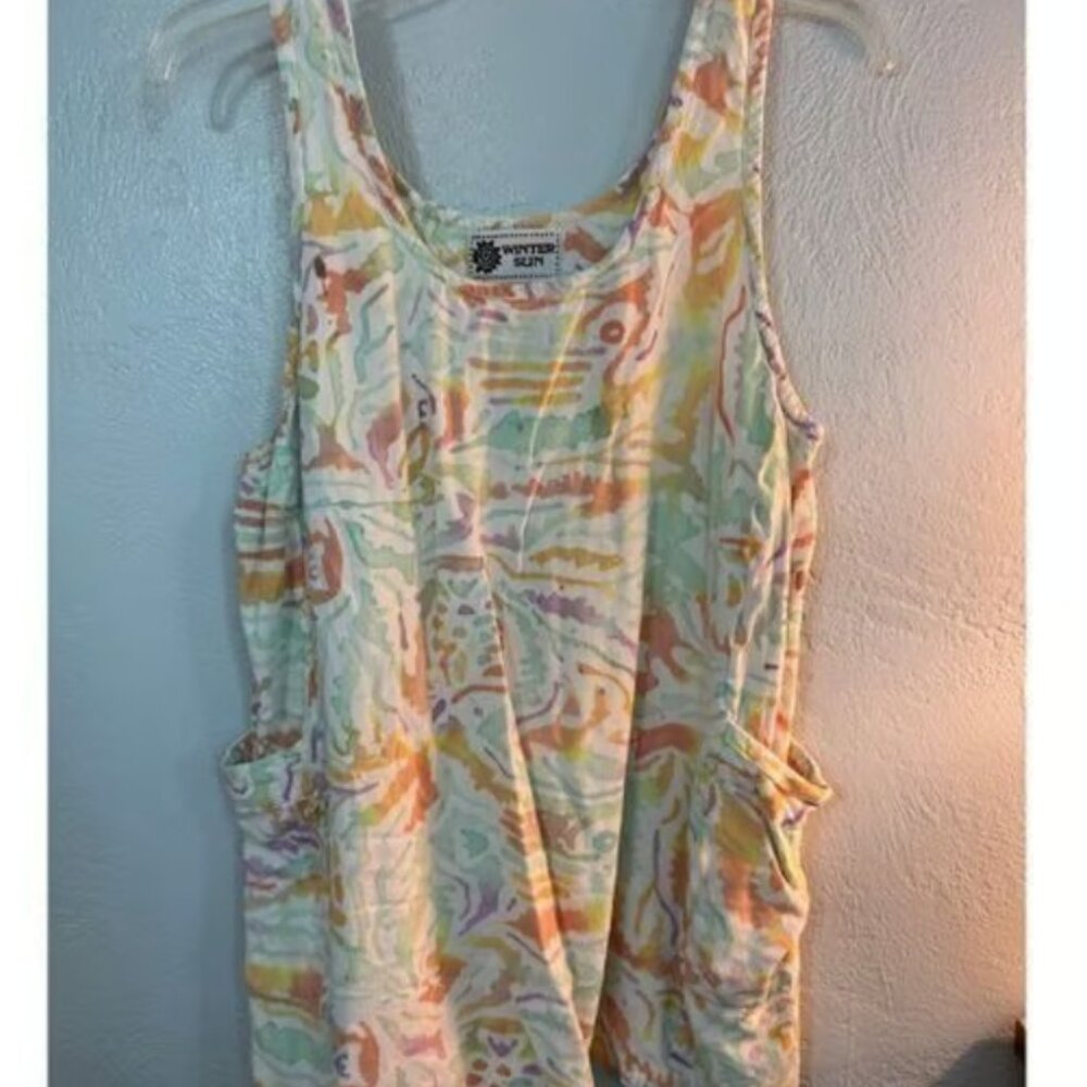 Winter Sun Beachy Vintage 90s Tank L